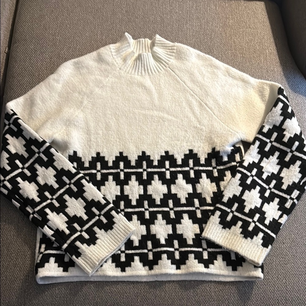 H&M Black and White Sweater with Nordic Design